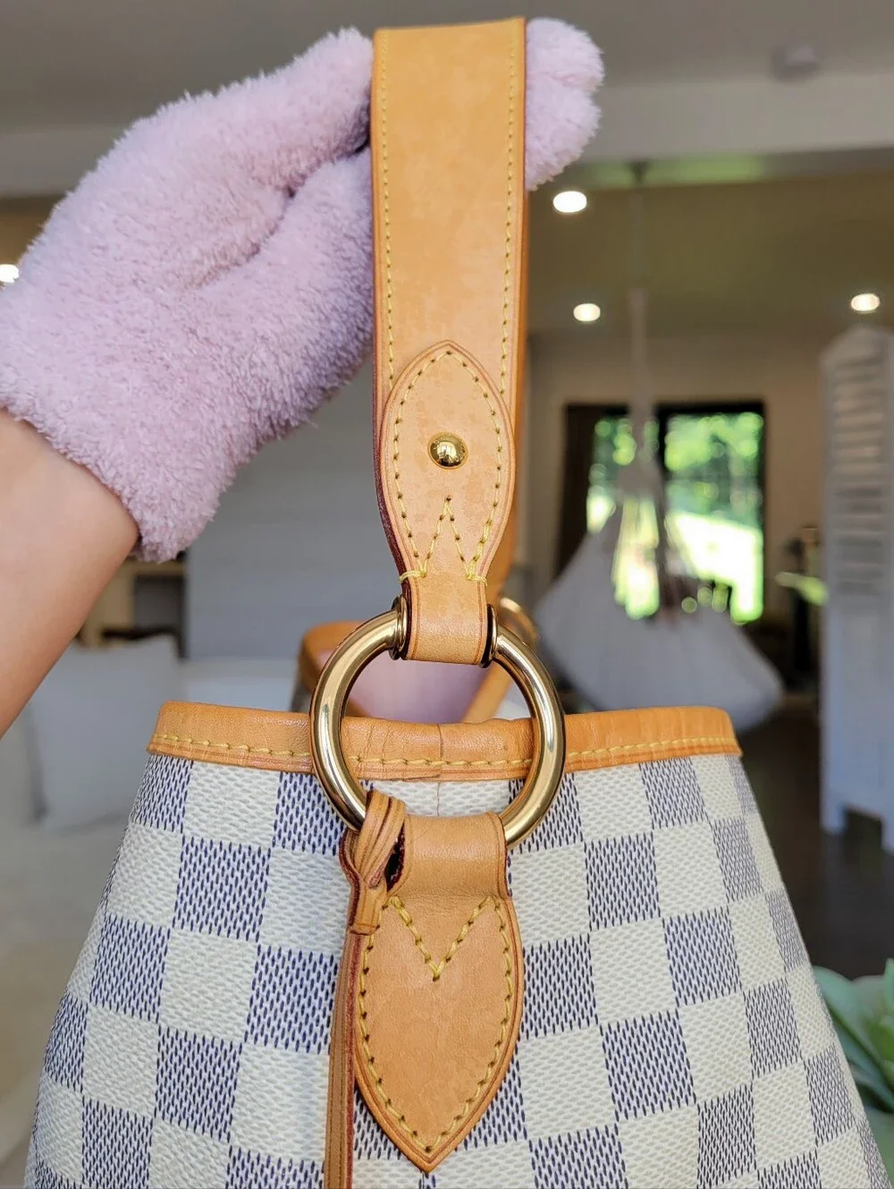 BEAUTIFUL🩷 Louis Vuitton DELIGHTFUL MM Damier Azur Hobo Shoulder Bag